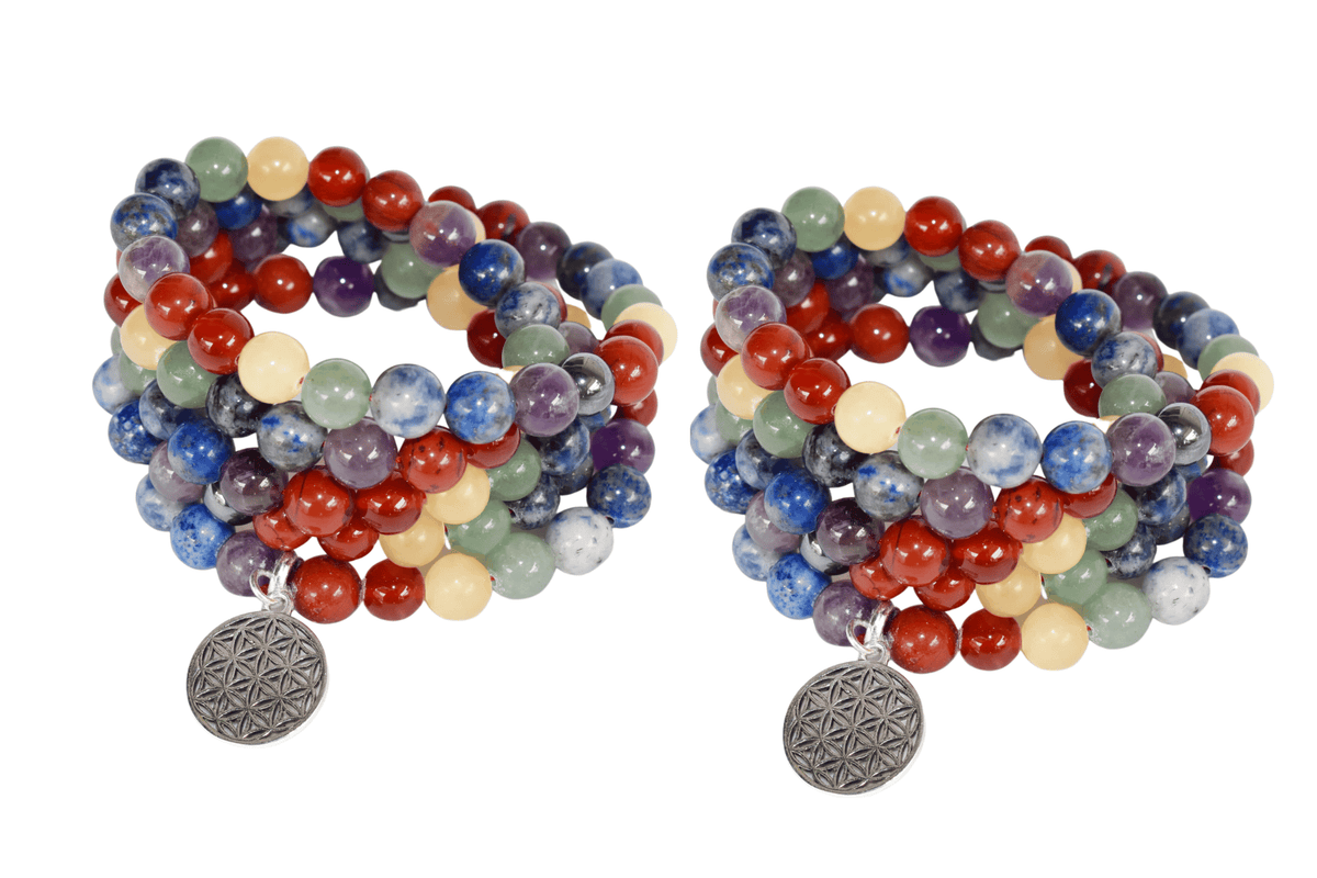 7 Chakra Beads Mala Bracelet, 108 Prayer Beads Necklace  DestGlow
