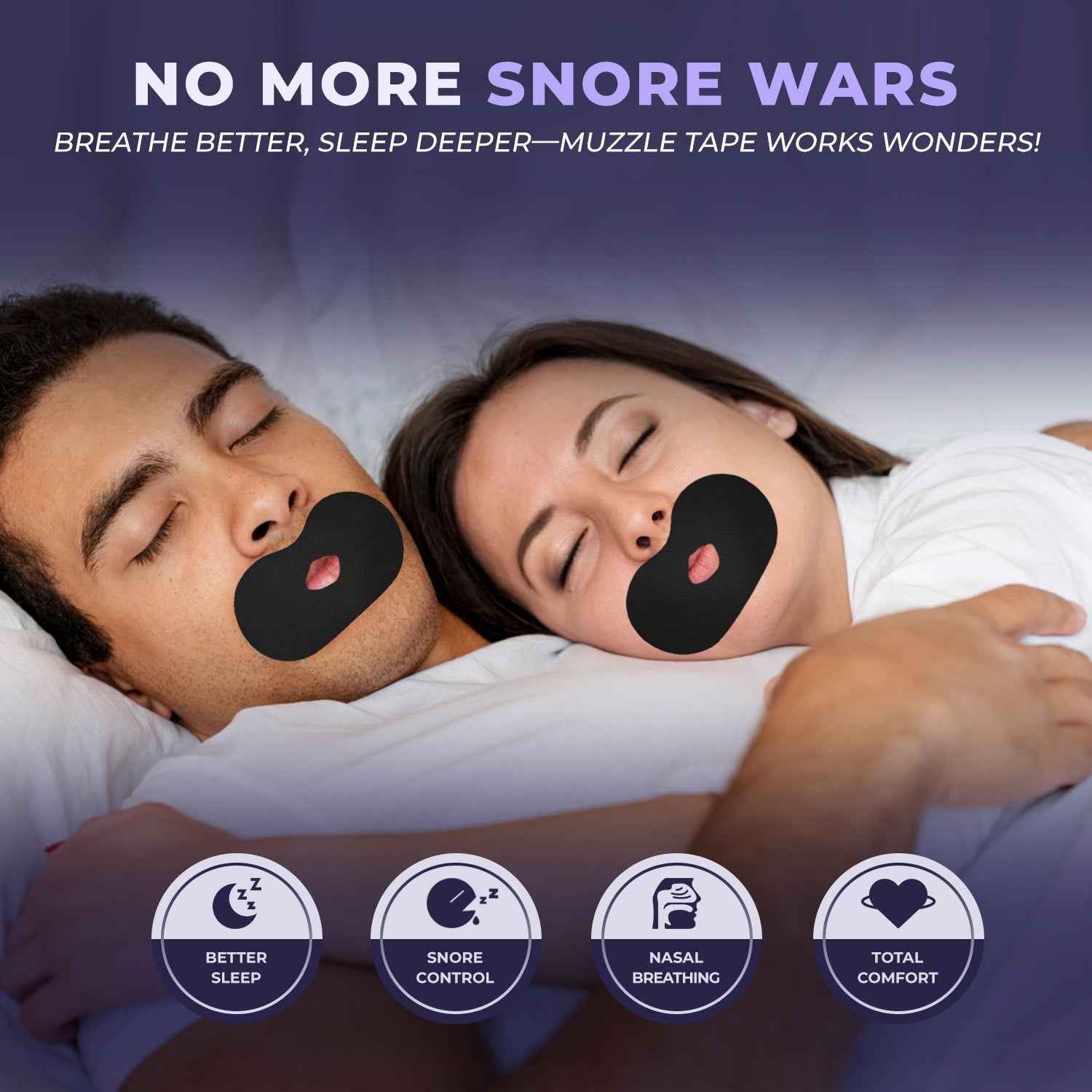 Muzzle® Mouth Tape for Adults (Medium Hold)