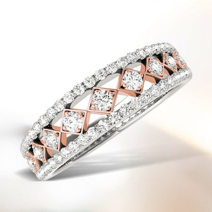 14k White And Rose Gold Diamond Band (3/8 cttw) by Bids.com