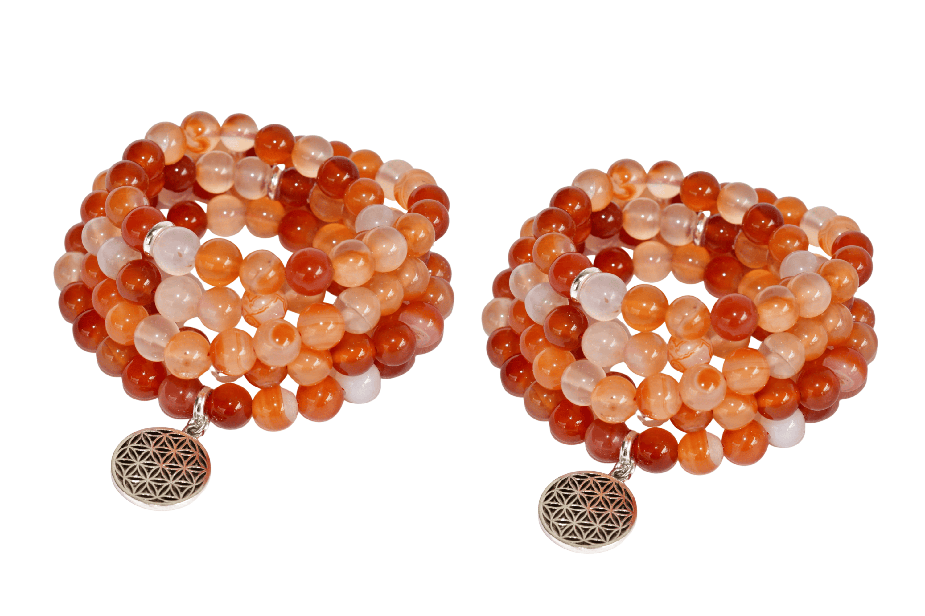 Carnelian Beads Mala Bracelet, 108 Prayer Beads Necklace (Vitality and Motivation)  DestGlow
