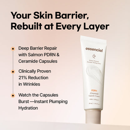 Essenciel PDRN Liposome Brightening Face Serum with Salmon DNA — Hydrating, Plumping &amp; Skin Renewal Serum for Fine Lines, Uneven Texture &amp; Dull Skin | 30ml
