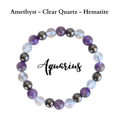 Aquarius Zodiac Crystal Bracelet, Aquarius Gifts  DestGlow