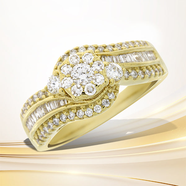 Genuine 1.00ct Diamond Eng Only 14KT Yellow Gold by Bids.com