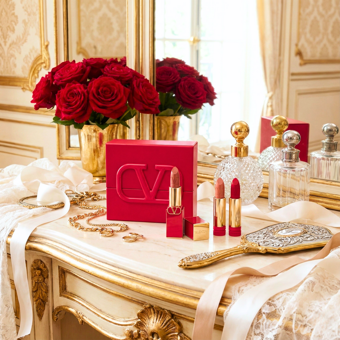 Rosso Valentino Couture Lipstick Set by Nava Beauty