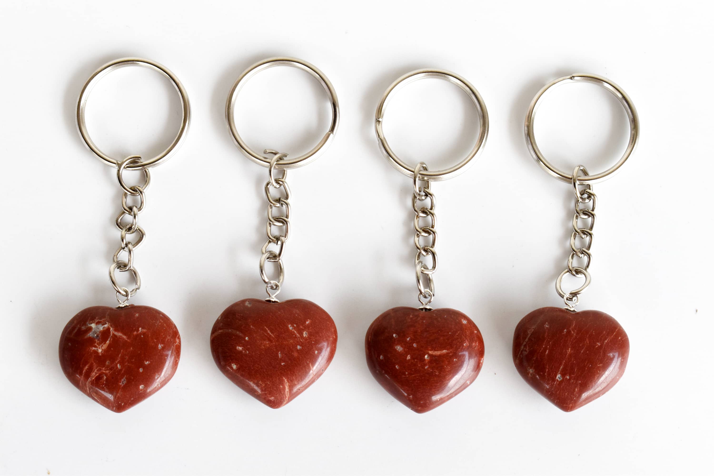 Red Jasper Key Chain, Gemstone Keychain Crystal Key Ring (Generosity and Balance)  DestGlow