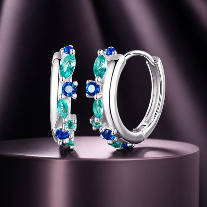 925 Sterling Silver Earrings with Pavé Setting and White Gold Plating for Women  DestGlow