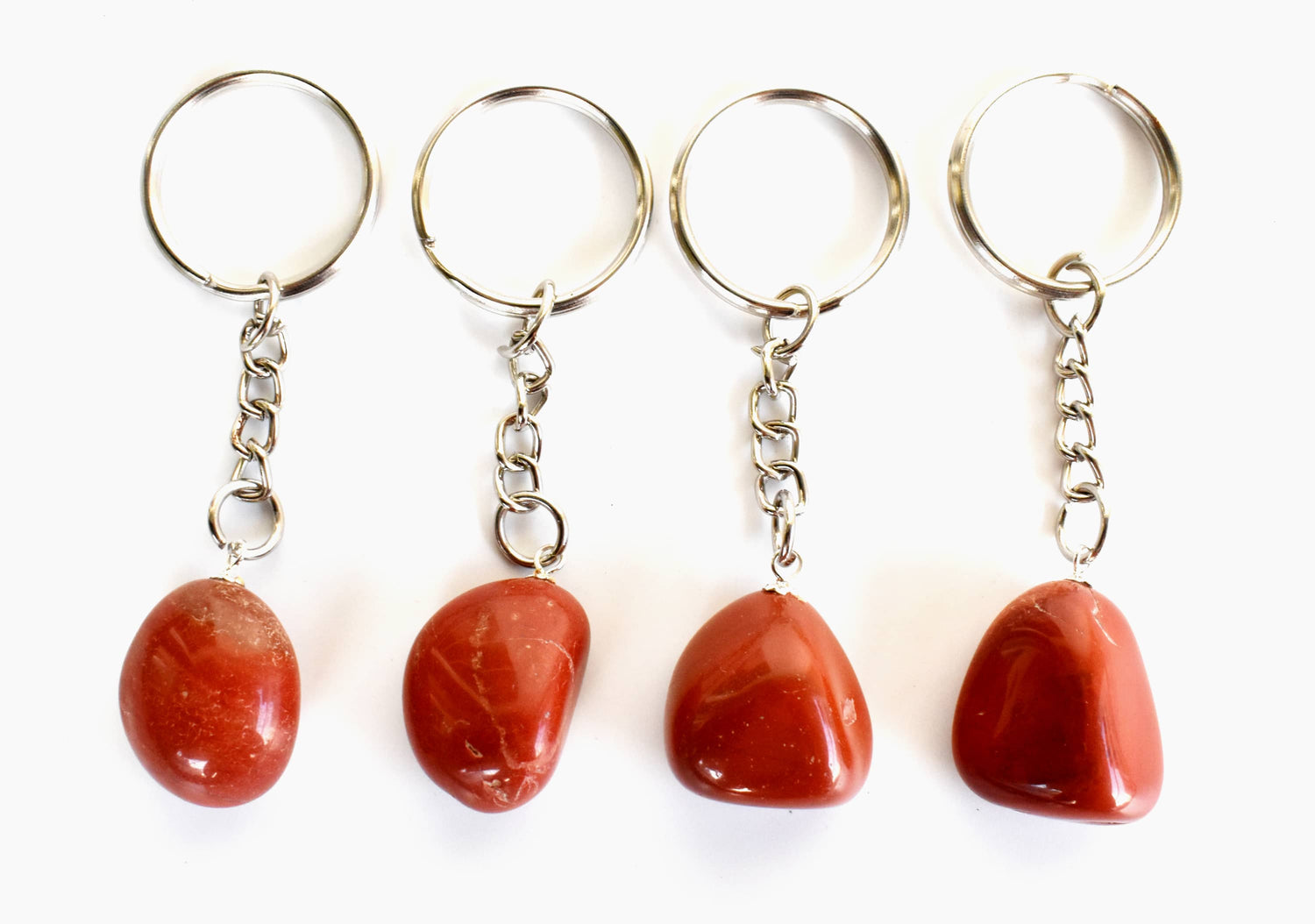 Red Jasper Key Chain, Gemstone Keychain Crystal Key Ring (Generosity and Balance)  DestGlow