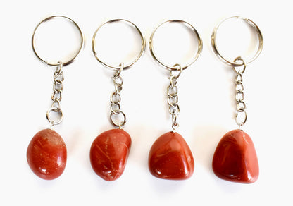 Red Jasper Key Chain, Gemstone Keychain Crystal Key Ring (Generosity and Balance)  DestGlow