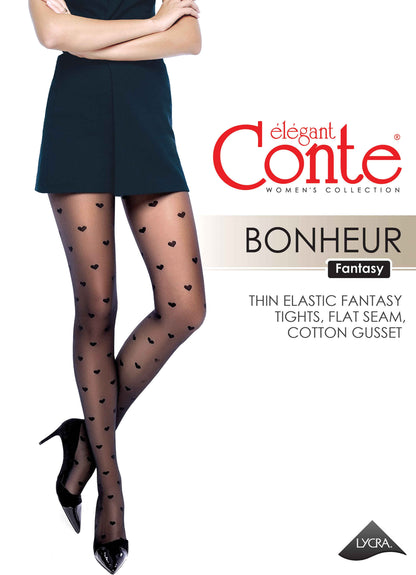 Fantasy Tights Conte Bonheur - Hearts Pattern