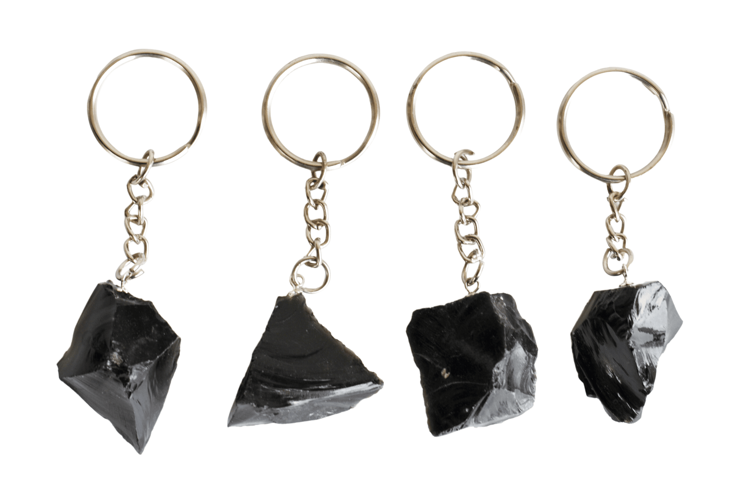 Black Obsidian Key Chain, Gemstone Keychain Crystal Key Ring (Inner Peace and Stress Relief)  DestGlow