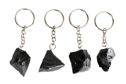 Black Obsidian Key Chain, Gemstone Keychain Crystal Key Ring (Inner Peace and Stress Relief)  DestGlow