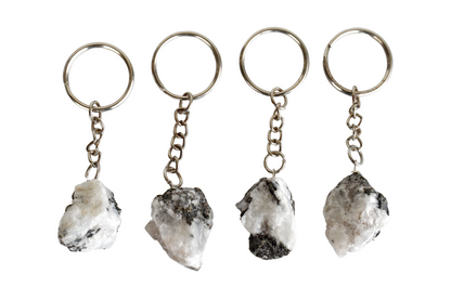 Rainbow Moonstone Key Chain, Gemstone Keychain Crystal Key Ring (Growth and Inspiration )  DestGlow