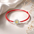 925 Sterling Silver Adjustable Length Bracelet with CZ and Glass Pendant for Women  DestGlow