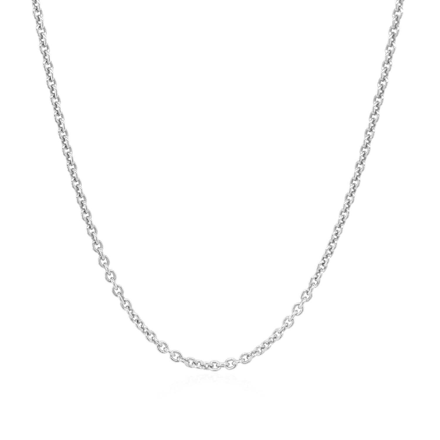 Sterling Silver Rhodium Plated Round Cable Chain 1.8mm by Bids.com