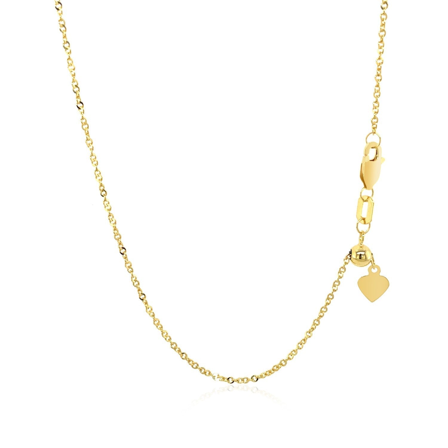 14k Yellow Gold Singapore Style Adjustable Chain (1.40 mm) by Bids.com