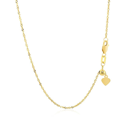 14k Yellow Gold Singapore Style Adjustable Chain (1.40 mm) by Bids.com
