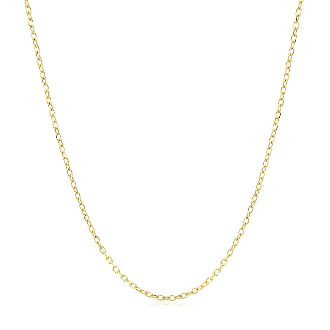 14k Yellow Gold Faceted Cable Link Chain 1.3mm by Bids.com