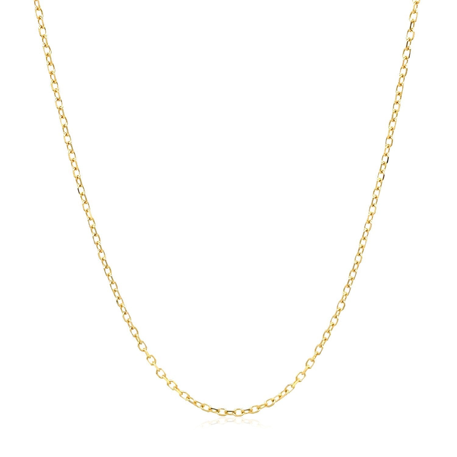 14k Yellow Gold Faceted Cable Link Chain 1.3mm by Bids.com