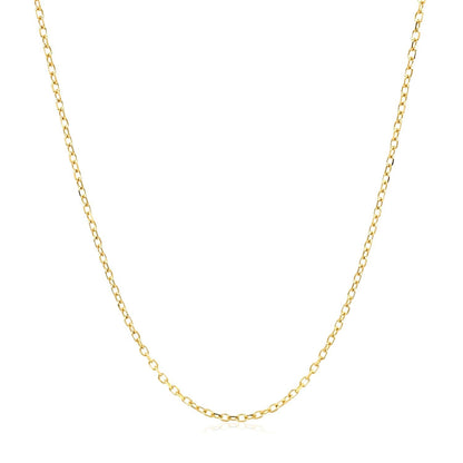 14k Yellow Gold Faceted Cable Link Chain 1.3mm by Bids.com