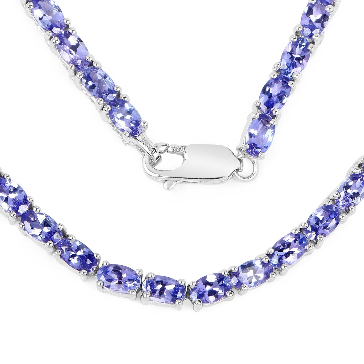 21.50 Carat Genuine Tanzanite .925 Sterling Silver Necklace  DestGlow