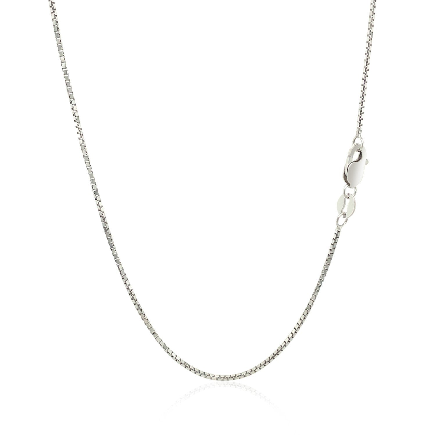 14k White Gold Octagonal Box Chain (1.00 mm) by Bids.com