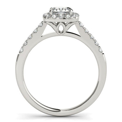 14k White Gold Square Outer Shape Round Diamond Engagement Ring (3/4 cttw) by Bids.com