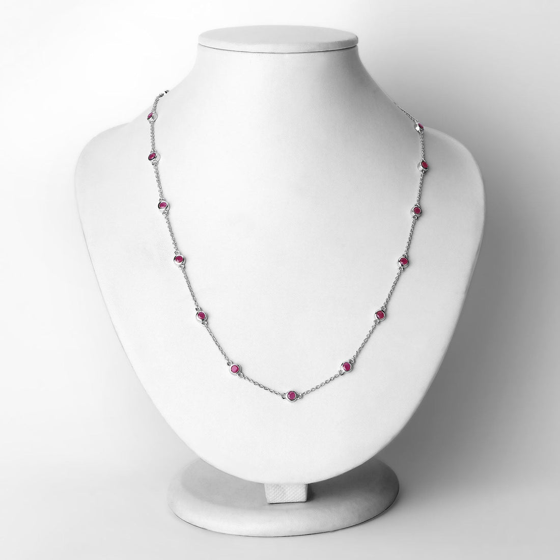 2.34 Carat Genuine Ruby .925 Sterling Silver Necklace by Bids.com