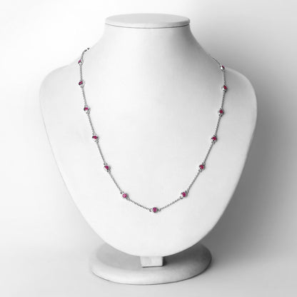 2.34 Carat Genuine Ruby .925 Sterling Silver Necklace by Bids.com