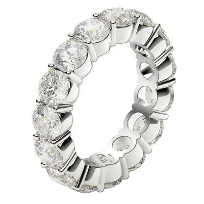 Round Cut Lab Grown Diamond Eternity Ring in 14k White Gold (5 cttw FG/VS2)  DestGlow