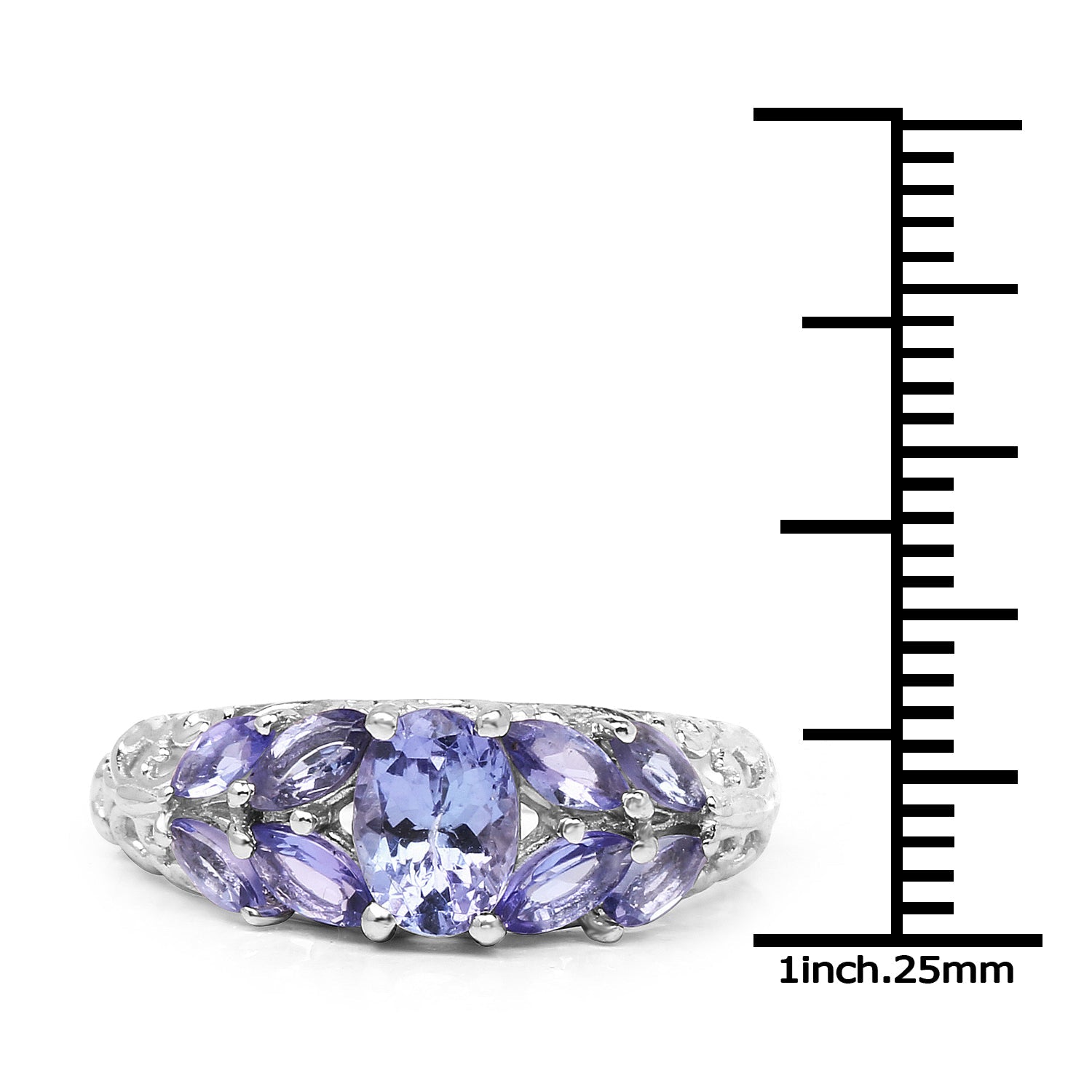1.63 Carat Genuine Tanzanite .925 Sterling Silver Ring by Bids.com