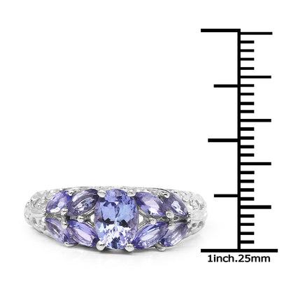 1.63 Carat Genuine Tanzanite .925 Sterling Silver Ring by Bids.com