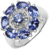 2.58 Carat Genuine Tanzanite & White Topaz .925 Sterling Silver Ring by Bids.com