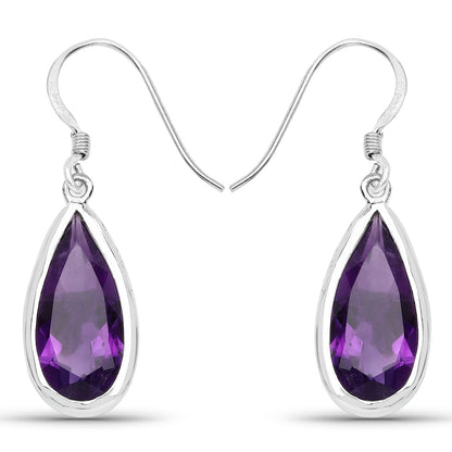 10.10 Carat Genuine Amethyst .925 Sterling Silver Earrings  DestGlow