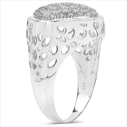 0.54 Carat Genuine White Diamond .925 Sterling Silver Ring by Bids.com