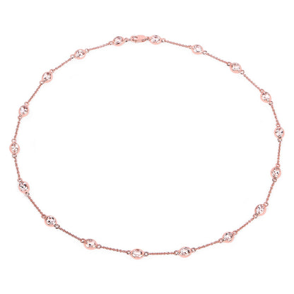 14K Rose Gold Plated 4.50 Carat Genuine Morganite .925 Sterling Silver Necklace  DestGlow
