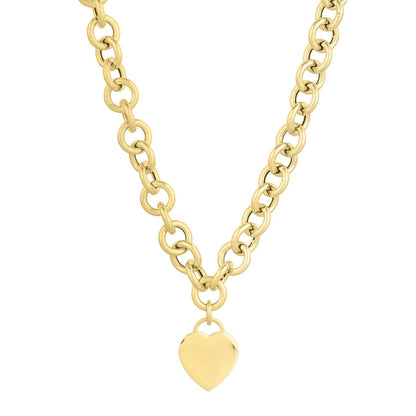 14k Yellow Gold Rolo Link Necklace (11.40 mm) by Bids.com