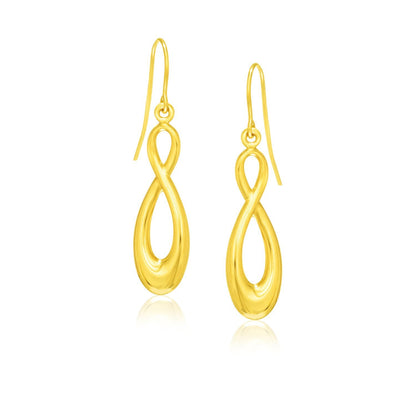 14k Yellow Gold Polished Earrings in Infinity Design by Bids.com