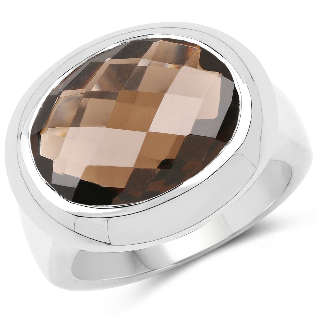 7.90 Carat Genuine Smoky Quartz .925 Sterling Silver Ring by Bids.com
