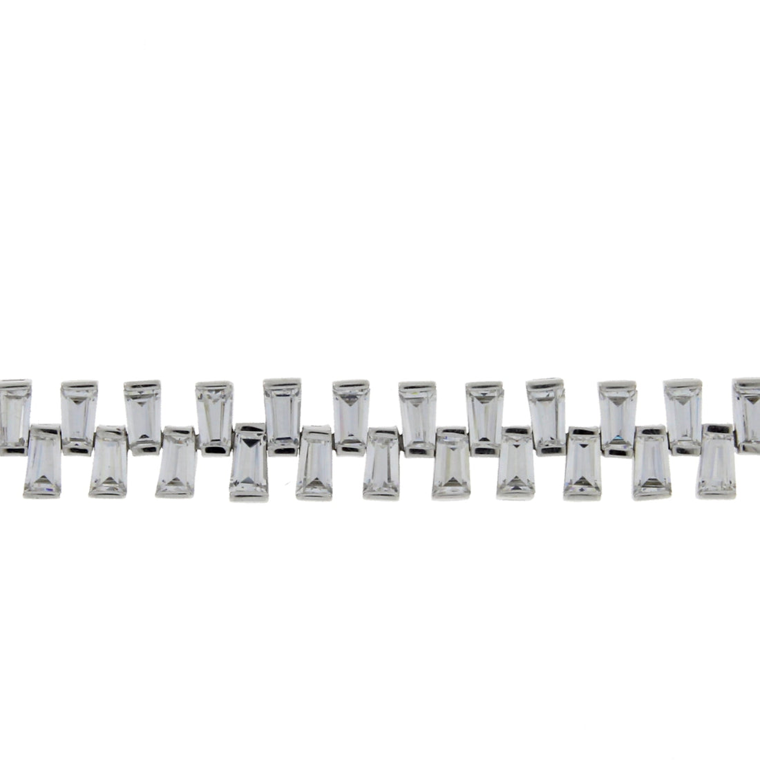 Genuine Cubic Zirconium Tennis Bracelet Sterling Silver by Bids.com