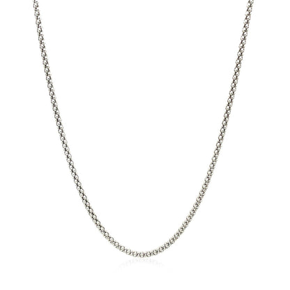 Rhodium Plated 1.8mm Sterling Silver Popcorn Style Chain by Bids.com