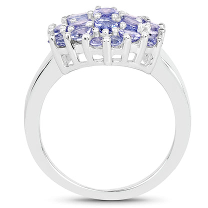 2.03 Carat Genuine Tanzanite .925 Sterling Silver Ring by Bids.com