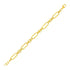 14k Yellow Gold Bracelet with Polished Rectangular Oval Links by Bids.com