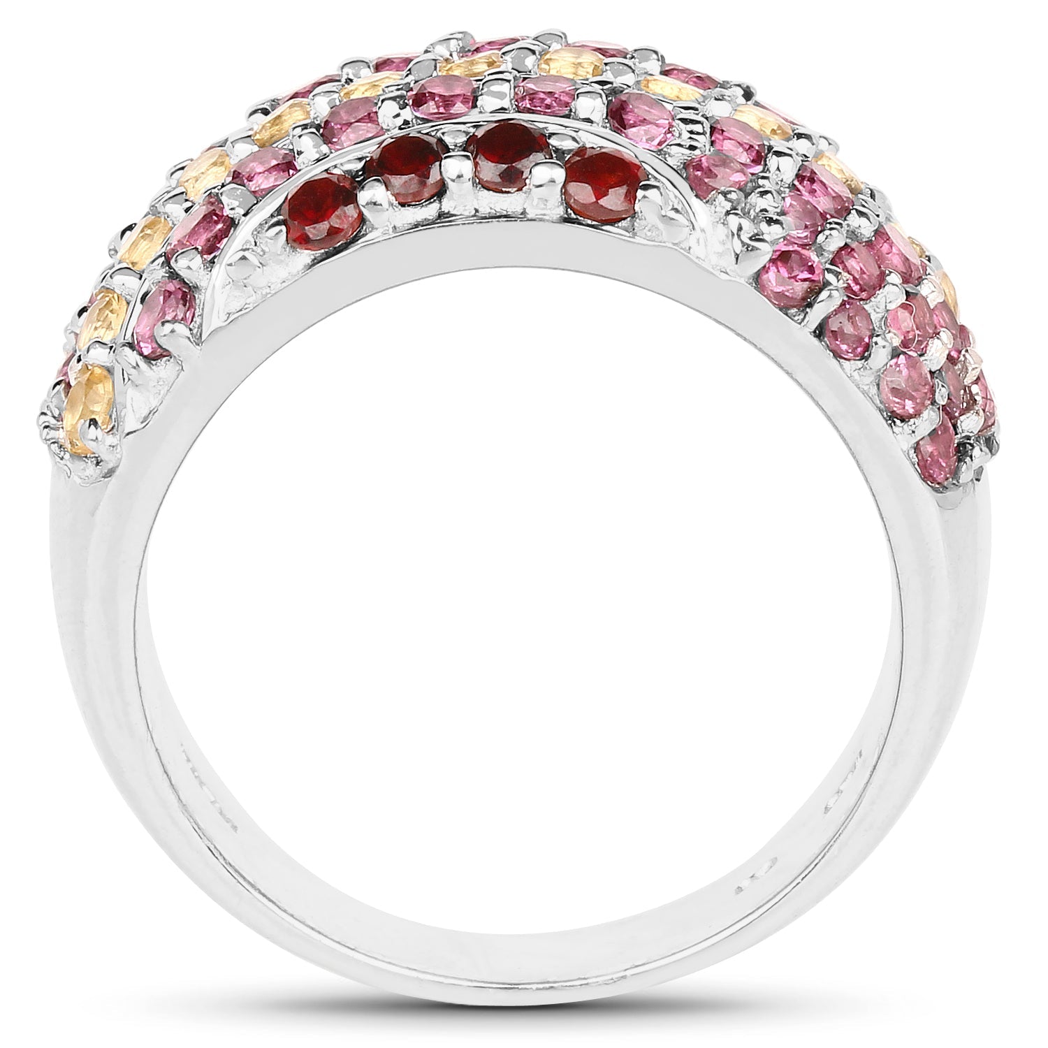 2.35 Carat Genuine Multi Stone .925 Sterling Silver Ring by Bids.com