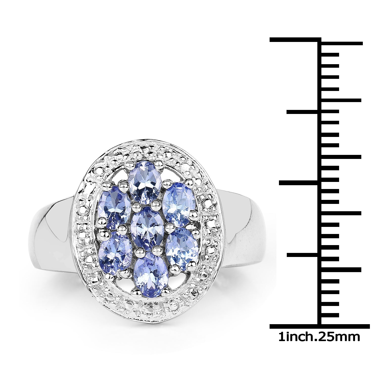 1.19 Carat Genuine Tanzanite .925 Sterling Silver Ring by Bids.com