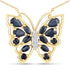 2.94 Carat Genuine Blue Sapphire and White Zircon .925 Sterling Silver Necklace by Bids.com