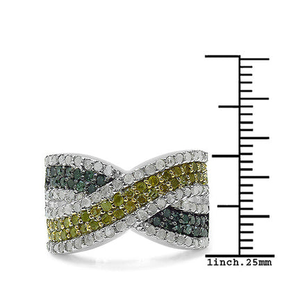 1.44 Carat Genuine Multi Diamond .925 Sterling Silver Ring by Bids.com