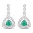 1.39 Carat Genuine Zambian Emerald and White Diamond 14K White Gold Earrings by Bids.com