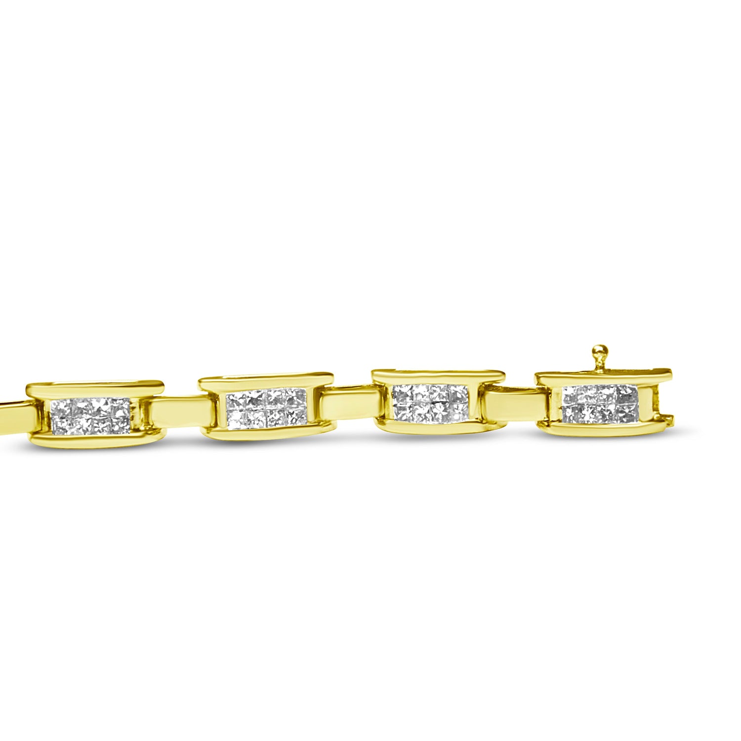 14K Yellow Gold Princess-Cut Diamond Links of Love Bracelet (2.00 cttw, H-I Color, SI2-I1 Clarity) by Bids.com