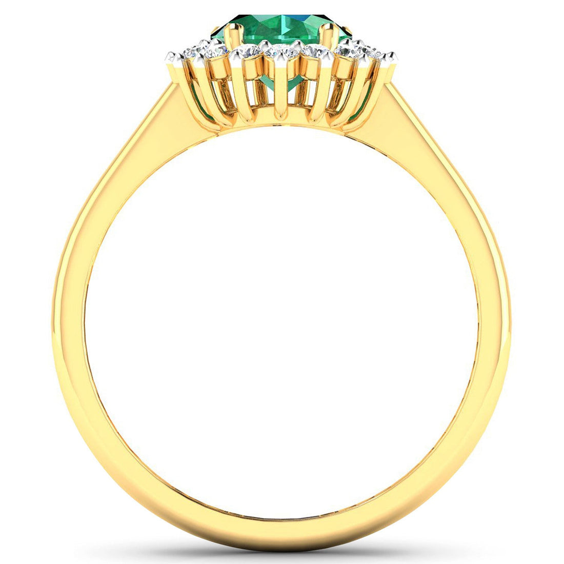 1.87 Carat Genuine Zambian Emerald and White Diamond 14K Yellow Gold Ring by Bids.com