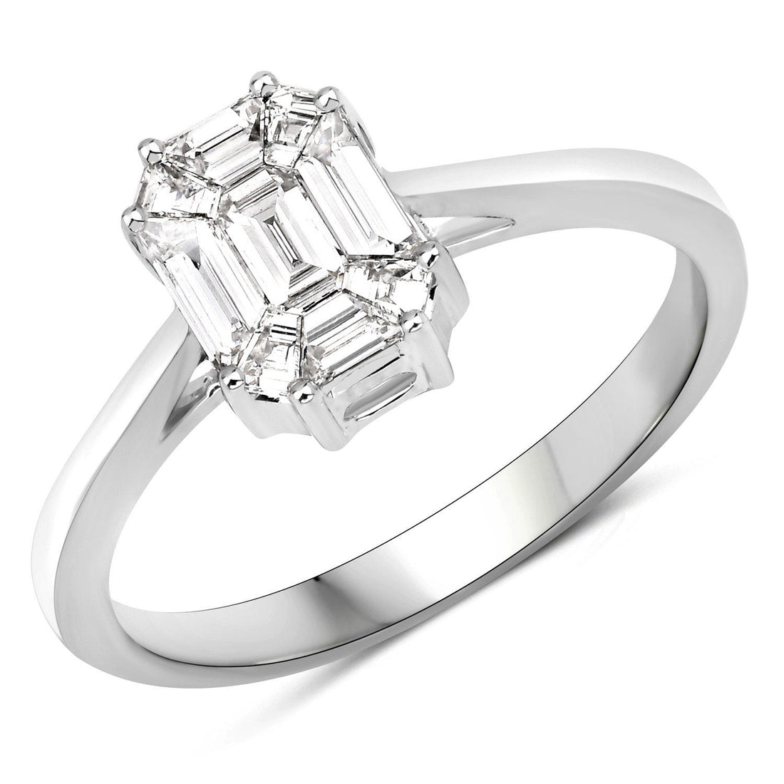 0.48 Carat Genuine White Diamond 18K White Gold Ring by Bids.com